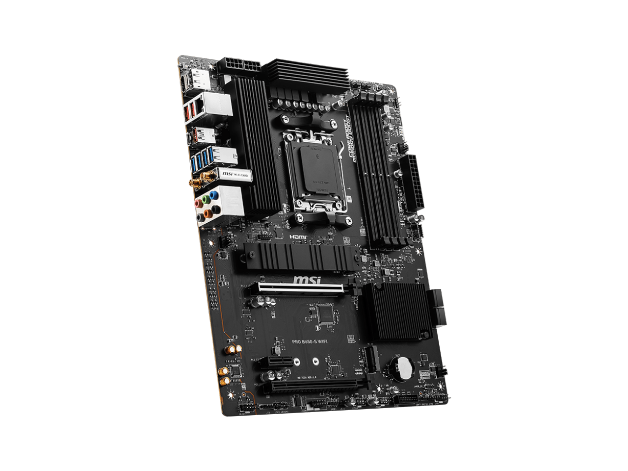 MSI PRO B650-S WIFI AM5 AMD B650 Ryzen 7000 DDR5 PCI-E x16 slot  Wi-Fi 6E Bluetooth SATA 6Gb/s ATX Motherboard