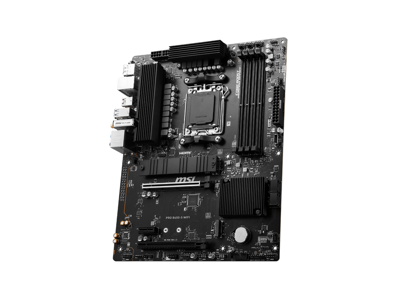 MSI PRO B650-S WIFI AM5 AMD B650 Ryzen 7000 DDR5 PCI-E x16 slot  Wi-Fi 6E Bluetooth SATA 6Gb/s ATX Motherboard