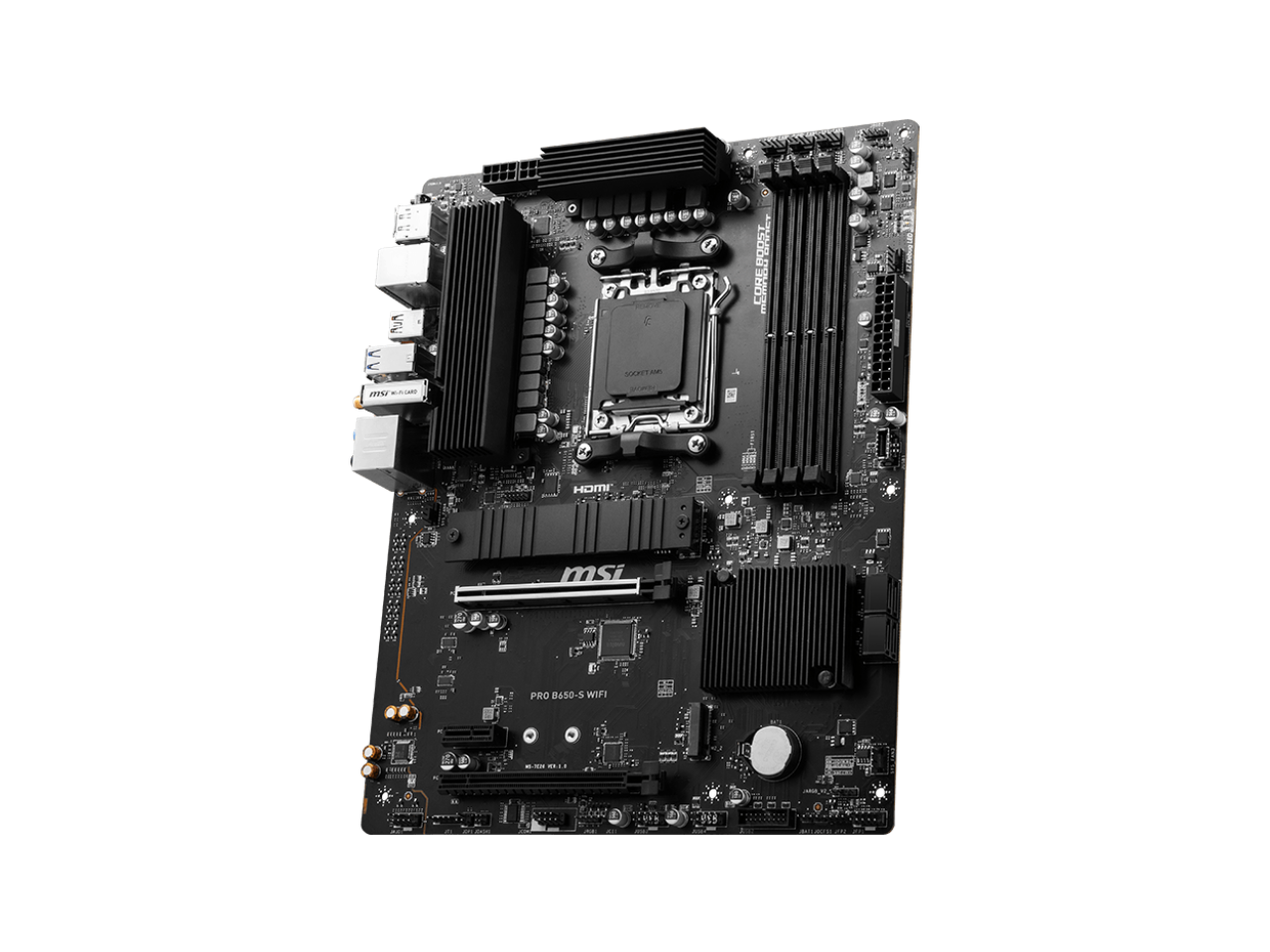 MSI PRO B650-S WIFI AM5 AMD B650 Ryzen 7000 DDR5 PCI-E x16 slot  Wi-Fi 6E Bluetooth SATA 6Gb/s ATX Motherboard