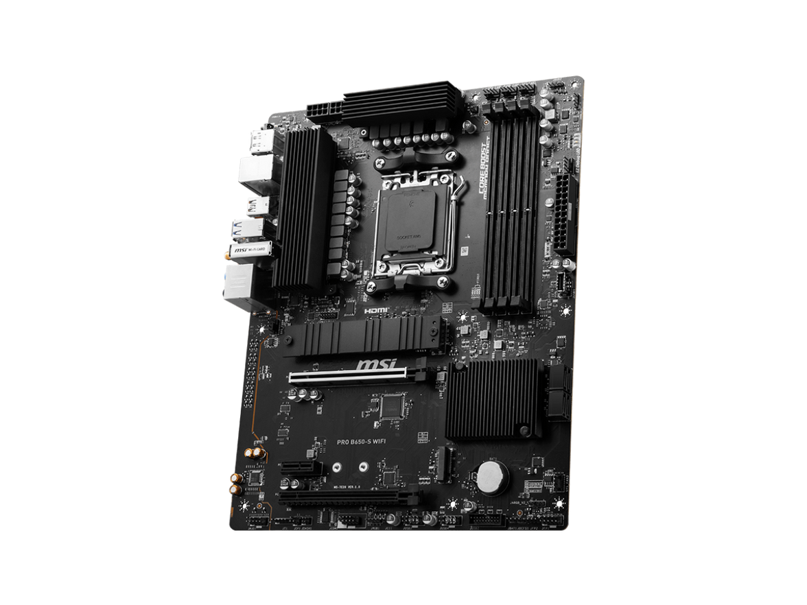MSI PRO B650-S WIFI AM5 AMD B650 Ryzen 7000 DDR5 PCI-E x16 slot  Wi-Fi 6E Bluetooth SATA 6Gb/s ATX Motherboard