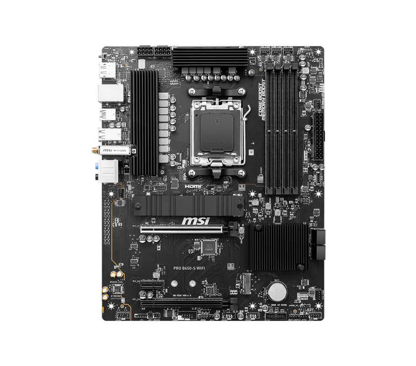 MSI PRO B650-S WIFI AM5 AMD B650 Ryzen 7000 DDR5 PCI-E x16 slot  Wi-Fi 6E Bluetooth SATA 6Gb/s ATX Motherboard