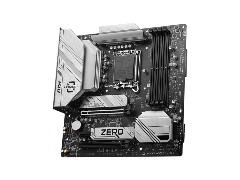 MSI B760M PROJECT ZERO Wi-Fi 6E LGA 1700 Intel B760 SATA 6Gb/s LGA1700 DDR5 Back Connect Design mATX Motherboards