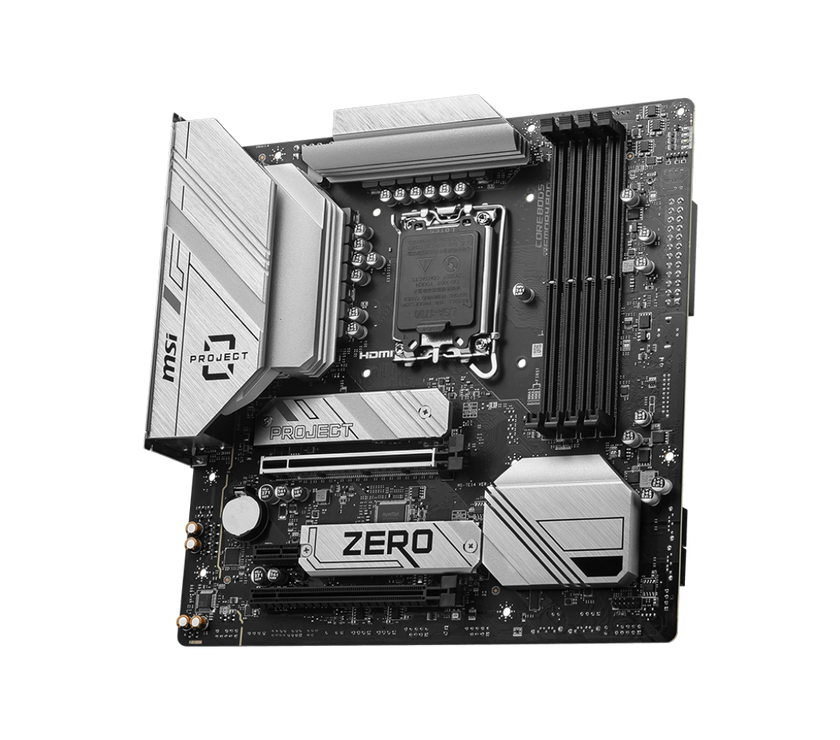 MSI B760M PROJECT ZERO Wi-Fi 6E LGA 1700 Intel B760 SATA 6Gb/s LGA1700 DDR5 Back Connect Design mATX Motherboards