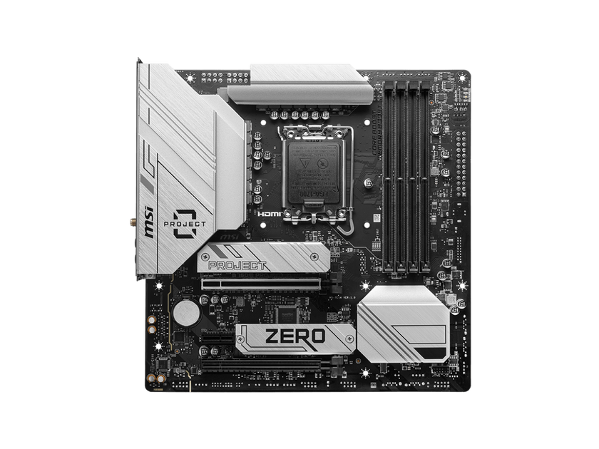 MSI B760M PROJECT ZERO Wi-Fi 6E LGA 1700 Intel B760 SATA 6Gb/s LGA1700 DDR5 Back Connect Design mATX Motherboards