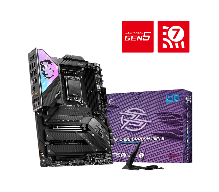 MSI MPG Z790 CARBON WIFI II LGA 1700 DDR5 6x SATA 6G PCI-E x16 slot 5x M.2 2.5Gbps LAN Wi-Fi 7 Solution ATX Motherboard