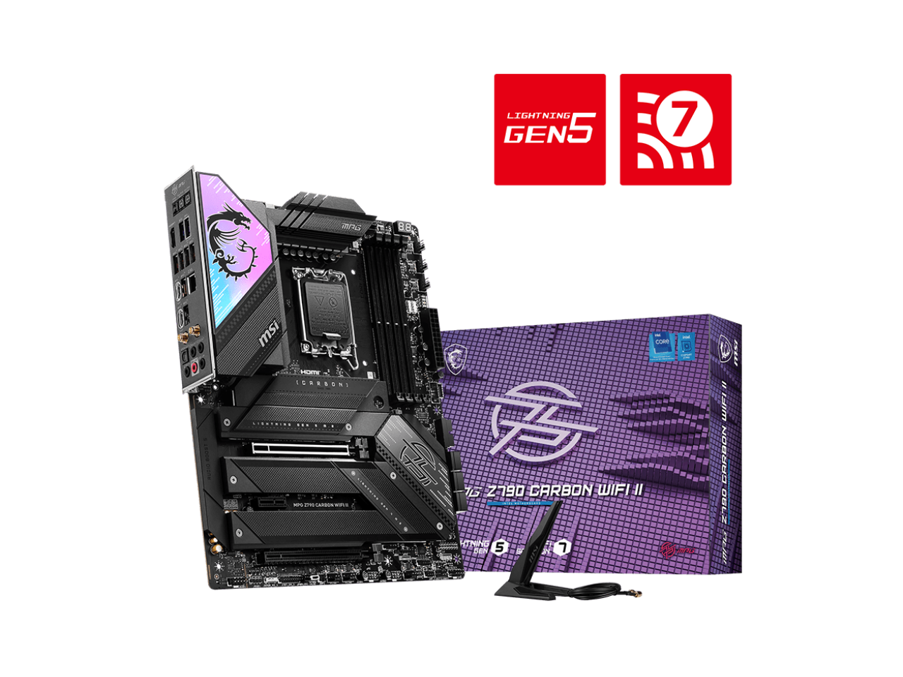 MSI MPG Z790 CARBON WIFI II LGA 1700 DDR5 6x SATA 6G PCI-E x16 slot 5x M.2 2.5Gbps LAN Wi-Fi 7 Solution ATX Motherboard