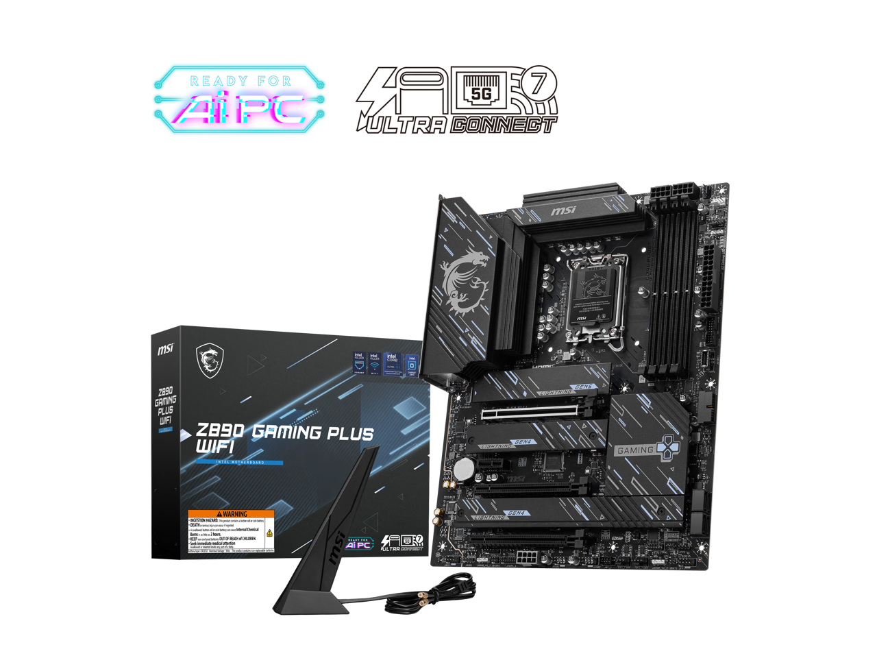 MSI Z890 GAMING PLUS WIFI LGA 1851 Intel Z890 SATA 6Gb/s ATX Motherboard