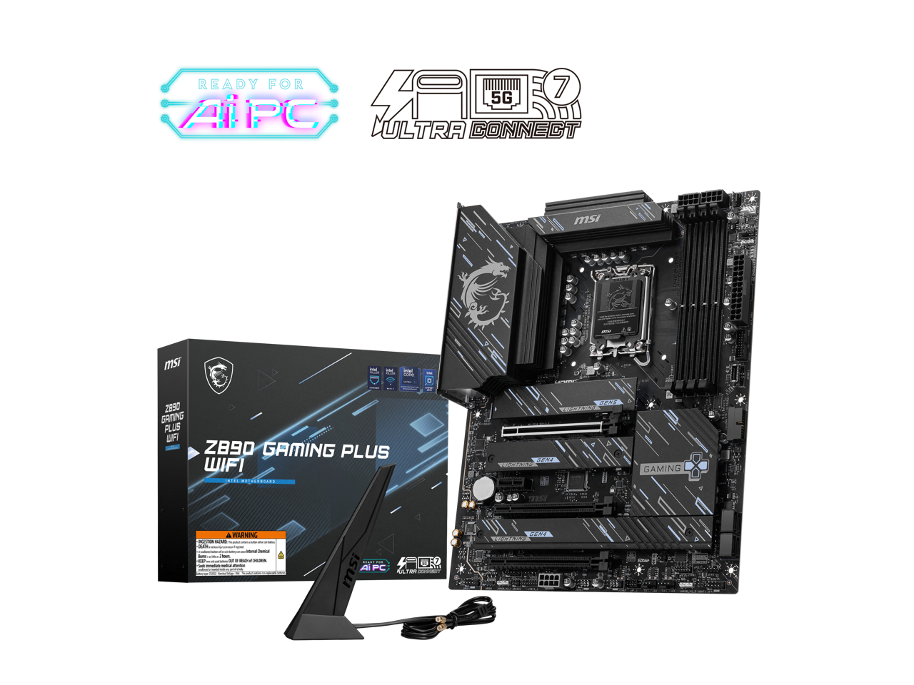 MSI Z890 GAMING PLUS WIFI LGA 1851 Intel Z890 SATA 6Gb/s ATX Motherboard