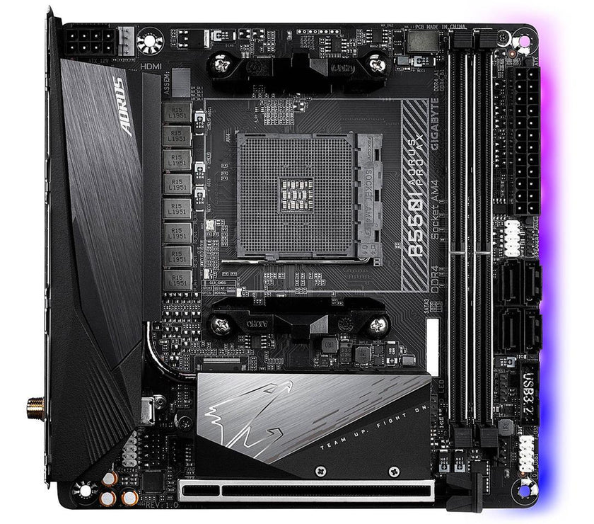 GIGABYTE B550I AORUS PRO AX AM4 AMD B550 Mini-ITX Motherboard with Dual M.2, SATA 6Gb/s, USB 3.2 Gen 1, WIFI 6, 2.5 GbE LAN, PCIe 4.0