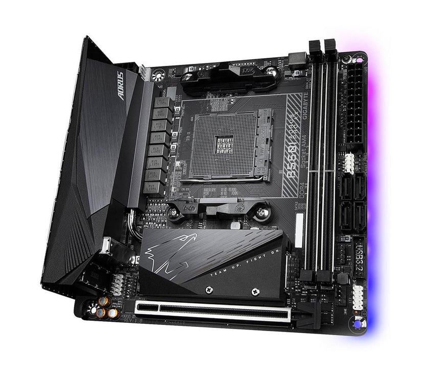 GIGABYTE B550I AORUS PRO AX AM4 AMD B550 Mini-ITX Motherboard with Dual M.2, SATA 6Gb/s, USB 3.2 Gen 1, WIFI 6, 2.5 GbE LAN, PCIe 4.0
