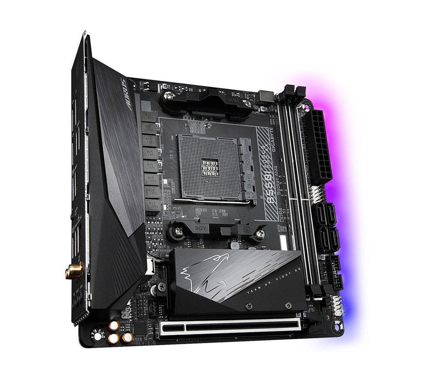 GIGABYTE B550I AORUS PRO AX AM4 AMD B550 Mini-ITX Motherboard with Dual M.2, SATA 6Gb/s, USB 3.2 Gen 1, WIFI 6, 2.5 GbE LAN, PCIe 4.0