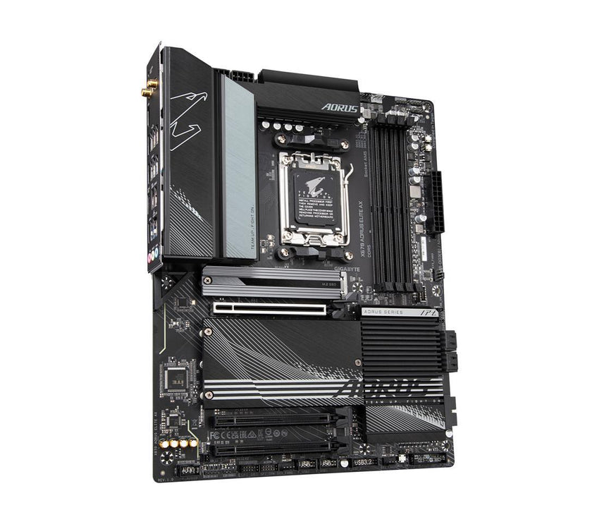 GIGABYTE X670 AORUS ELITE AX AM5 LGA 1718 AMD X670 ATX Motherboard with 5-Year Warranty DDR5, Quad M.2, PCIe 5.0, USB 3.2 Gen2X2 Type-C, AMD WiFi 6E, 2.5GbE LAN, Q-Flash Plus, M.2 EZ-Latch