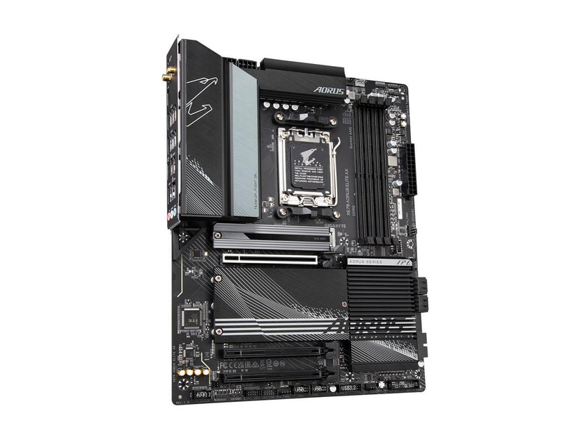 GIGABYTE X670 AORUS ELITE AX AM5 LGA 1718 AMD X670 ATX Motherboard with 5-Year Warranty DDR5, Quad M.2, PCIe 5.0, USB 3.2 Gen2X2 Type-C, AMD WiFi 6E, 2.5GbE LAN, Q-Flash Plus, M.2 EZ-Latch