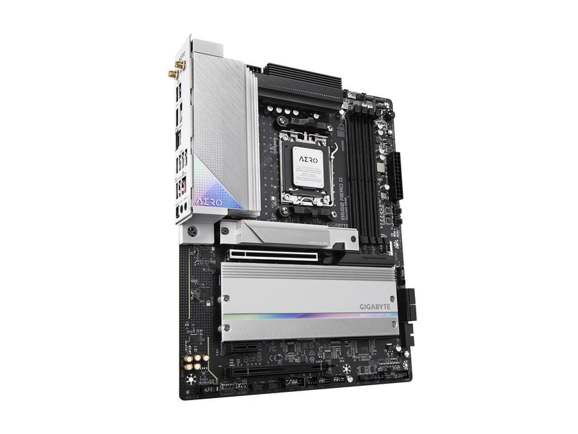 GIGABYTE B650 AERO G AM5 LGA 1718 AMD B650 ATX Motherboard with 5-Year Warranty, DDR5, PCIe 5.0 M.2, PCIe 5.0, USB 3.2 Gen2X2 Type-C, Wi-Fi 6E, Intel 2.5GbE LAN