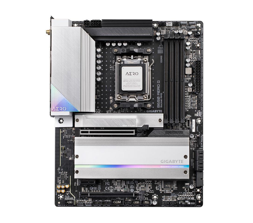 GIGABYTE B650 AERO G AM5 LGA 1718 AMD B650 ATX Motherboard with 5-Year Warranty, DDR5, PCIe 5.0 M.2, PCIe 5.0, USB 3.2 Gen2X2 Type-C, Wi-Fi 6E, Intel 2.5GbE LAN