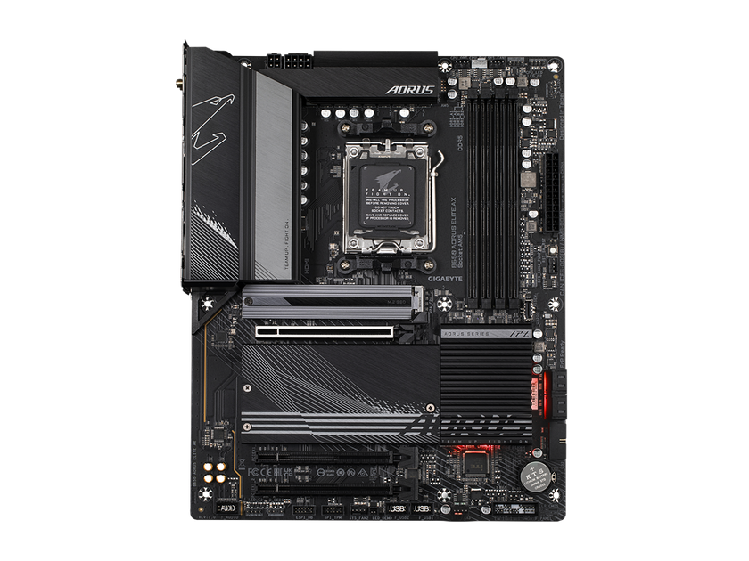 GIGABYTE B650 AORUS ELITE AX AM5 LGA 1718 AMD B650 ATX Motherboard DDR5, M.2, PCIe 5.0, USB 3.2 Gen2X2 Type-C, WiFi 6E, 2.5GbE LAN, Q-Flash Plus, EZ-Latch