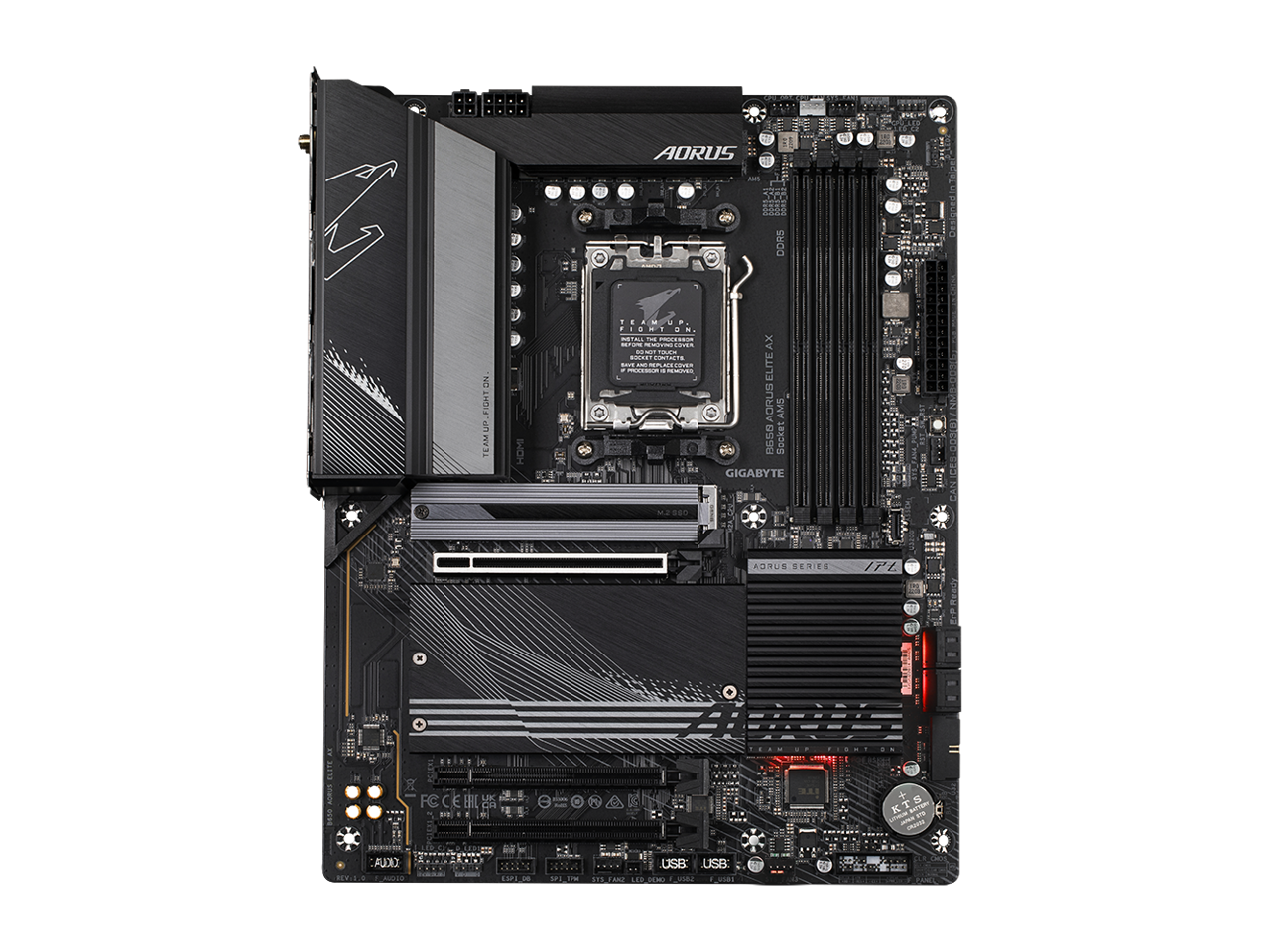 GIGABYTE B650 AORUS ELITE AX AM5 LGA 1718 AMD B650 ATX Motherboard DDR5, M.2, PCIe 5.0, USB 3.2 Gen2X2 Type-C, WiFi 6E, 2.5GbE LAN, Q-Flash Plus, EZ-Latch
