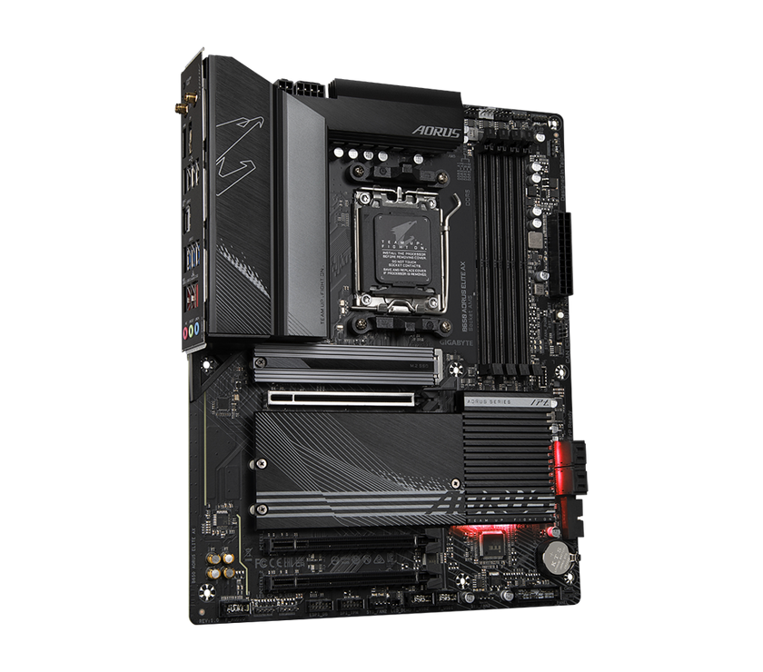 GIGABYTE B650 AORUS ELITE AX AM5 LGA 1718 AMD B650 ATX Motherboard DDR5, M.2, PCIe 5.0, USB 3.2 Gen2X2 Type-C, WiFi 6E, 2.5GbE LAN, Q-Flash Plus, EZ-Latch