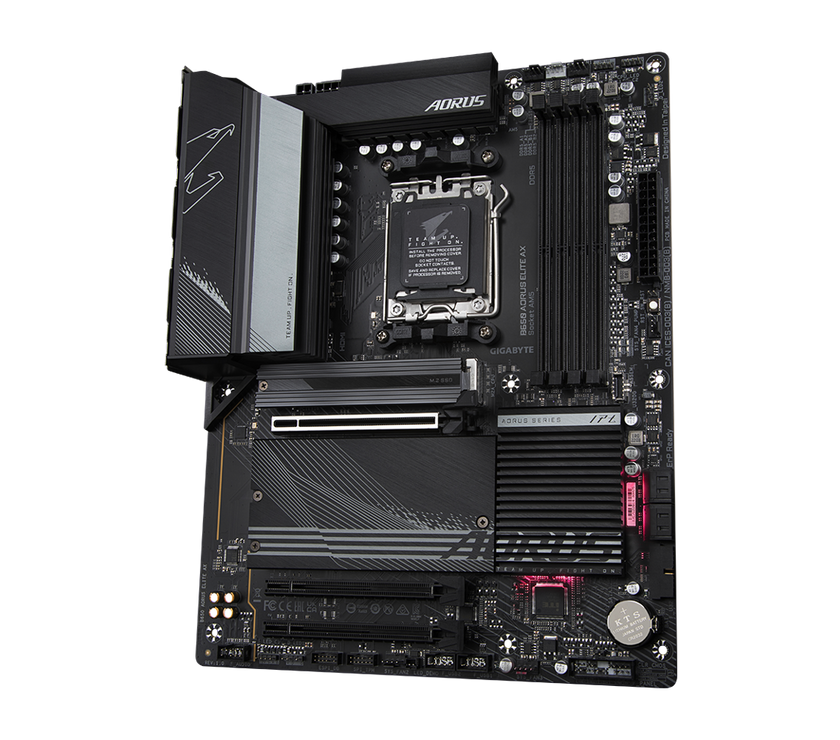 GIGABYTE B650 AORUS ELITE AX AM5 LGA 1718 AMD B650 ATX Motherboard DDR5, M.2, PCIe 5.0, USB 3.2 Gen2X2 Type-C, WiFi 6E, 2.5GbE LAN, Q-Flash Plus, EZ-Latch