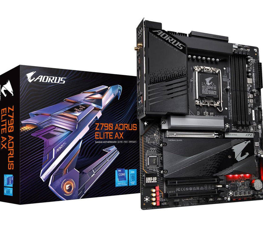 GIGABYTE Z790 AORUS ELITE AX LGA 1700 Intel Z790 ATX Motherboard with DDR5, Quad M.2, PCIe 5.0, USB 3.2 Gen2X2 Type-C, Intel WiFi 6E, 2.5GbE LAN, Q-Flash Plus, PCIe EZ-Latch