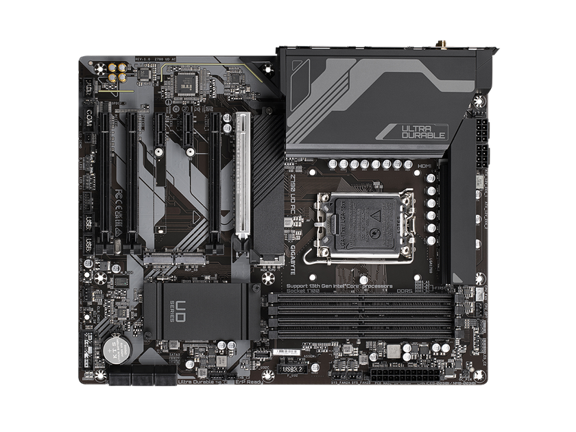 GIGABYTE Z790 UD AC LGA 1700 Intel Z790 ATX Motherboard with DDR5, Triple M.2, PCIe 5.0, USB 3.2 Gen2X2 Type-C, Intel Wi-Fi, 2.5GbE LAN, PCIe EZ-Latch, Multi-Key