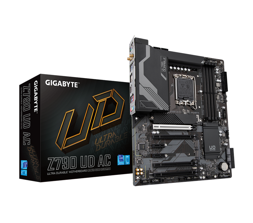 GIGABYTE Z790 UD AC LGA 1700 Intel Z790 ATX Motherboard with DDR5, Triple M.2, PCIe 5.0, USB 3.2 Gen2X2 Type-C, Intel Wi-Fi, 2.5GbE LAN, PCIe EZ-Latch, Multi-Key