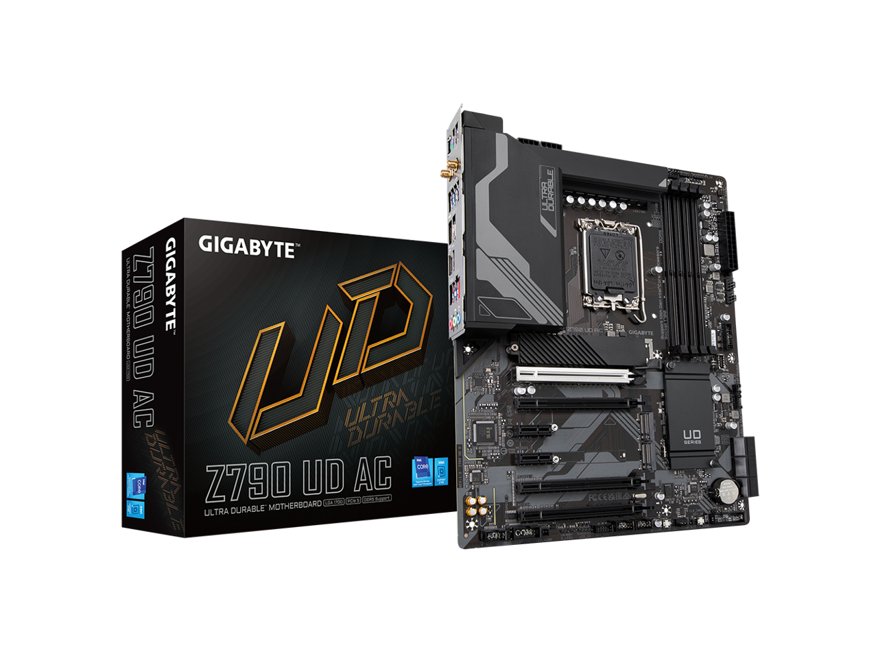GIGABYTE Z790 UD AC LGA 1700 Intel Z790 ATX Motherboard with DDR5, Triple M.2, PCIe 5.0, USB 3.2 Gen2X2 Type-C, Intel Wi-Fi, 2.5GbE LAN, PCIe EZ-Latch, Multi-Key
