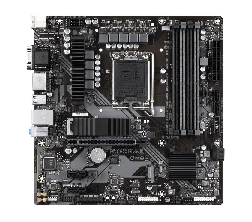 GIGABYTE B760M DS3H DDR4 LGA 1700 Intel B760 M-ATX Motherboard with DDR4, Dual M.2, PCIe 4.0, USB 3.2 Gen 2 Type-C,  2.5GbE LAN, Q-Flash Plus, PCIe EZ-Latch