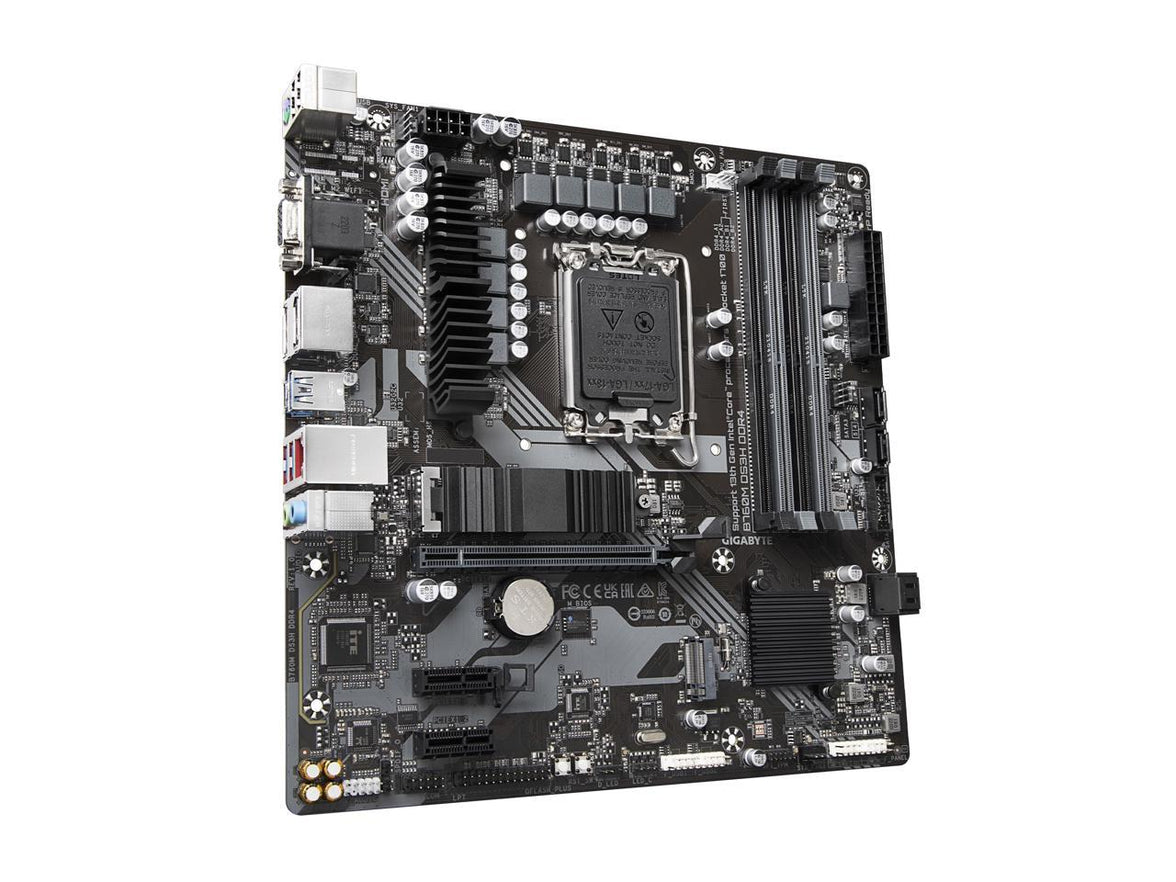 GIGABYTE B760M DS3H DDR4 LGA 1700 Intel B760 M-ATX Motherboard with DDR4, Dual M.2, PCIe 4.0, USB 3.2 Gen 2 Type-C,  2.5GbE LAN, Q-Flash Plus, PCIe EZ-Latch