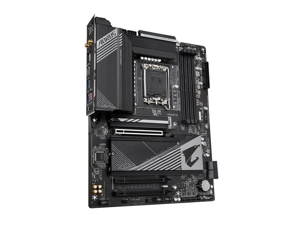 GIGABYTE B760 AORUS ELITE AX LGA 1700 Intel B760 ATX Motherboard with DDR5, Triple M.2, PCIe 4.0, USB 3.2 Gen2X2 Type-C, WiFi 6E, 2.5GbE LAN, Q-Flash Plus, PCIe EZ-Latch