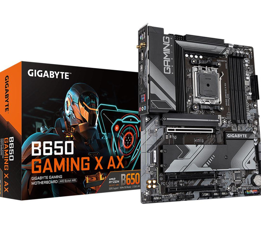 GIGABYTE B650 GAMING X AX  AM5 LGA 1718 AMD B650 ATX Motherboard with 5-Year Warranty, DDR5, PCIe 4.0 M.2, PCIe 4.0, USB 3.2 Gen2x2 Type-C, AMD Wi-Fi 6E, Realtek 2.5GbE LAN