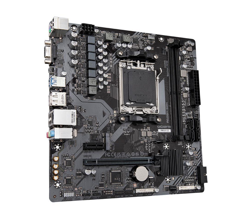 GIGABYTE A620M S2H AM5 LGA 1718 AMD A620 M-ATX Motherboard with 3-Year Warranty, DDR5, Single M.2, PCIe 4.0, USB 3.2 Gen1, Realtek 1GbE LAN, Q-Flash Plus, PCIe EZ-Latch