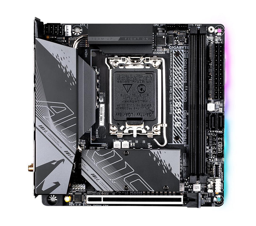 GIGABYTE B760I AORUS PRO LGA 1700 Intel B760 DDR5 SATA 6Gb/s Mini ITX Motherboard