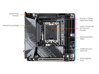 GIGABYTE B760I AORUS PRO LGA 1700 Intel B760 DDR5 SATA 6Gb/s Mini ITX Motherboard