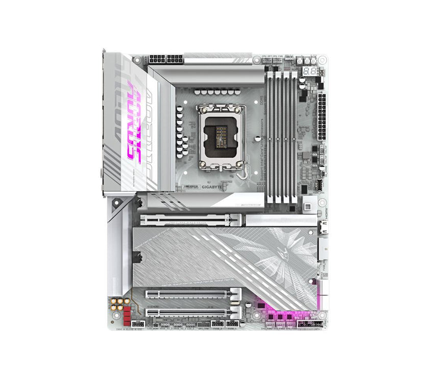 GIGABYTE Z890 AORUS ELITE X ICE Ultra Core (Series 2) LGA 1851, ATX, DDR5, 5x M.2, PCIe 5.0, Thunderbolt 4, WIFI7, 2.5GbE LAN, EZ-Latch