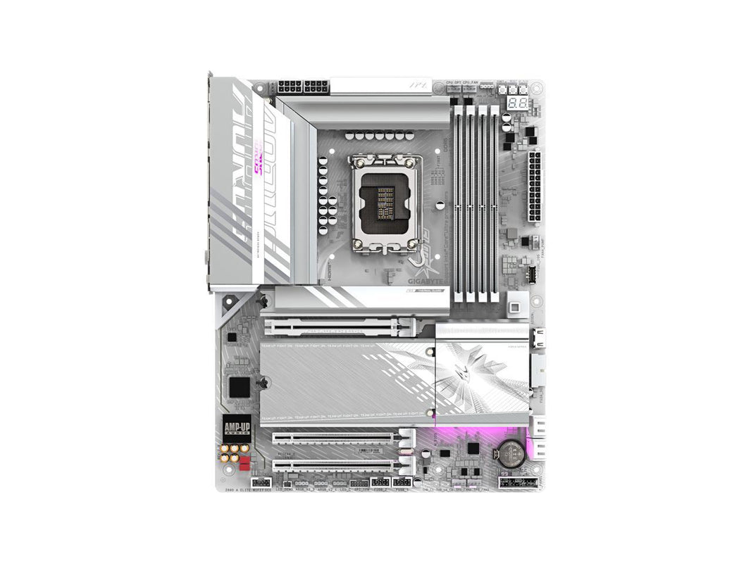 GIGABYTE Z890 AORUS ELITE WIFI7 ICE Ultra Core (Series 2) LGA 1851, ATX, DDR5, 4x M.2, PCIe 5.0, Thunderbolt 4, WIFI7, 2.5GbE LAN, EZ-Latch