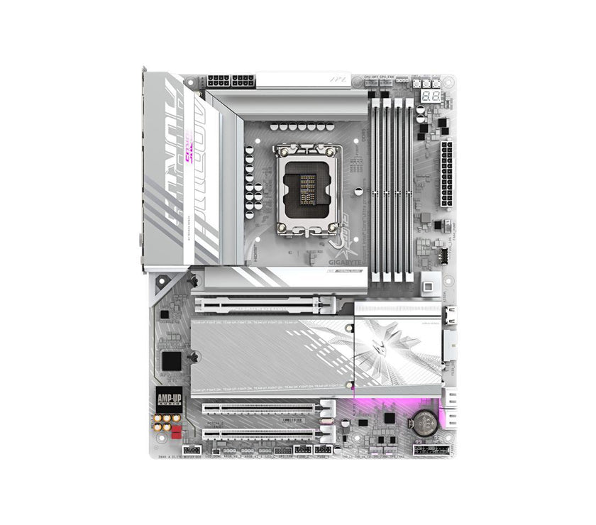 GIGABYTE Z890 AORUS ELITE WIFI7 ICE Ultra Core (Series 2) LGA 1851, ATX, DDR5, 4x M.2, PCIe 5.0, Thunderbolt 4, WIFI7, 2.5GbE LAN, EZ-Latch
