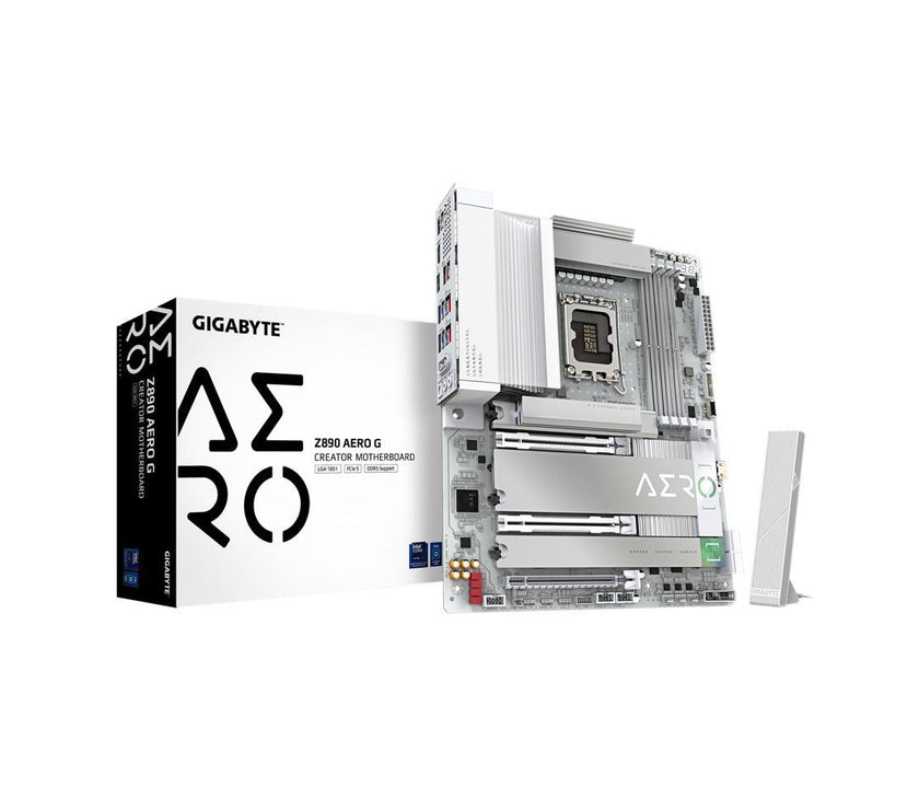 GIGABYTE Z890 AERO G Ultra Core (Series 2) LGA 1851, ATX, DDR5, 5xM.2, PCIe 5.0, Thunderbolt 4, WIFI7, Dual 2.5Gbe LAN, EZ-Latch