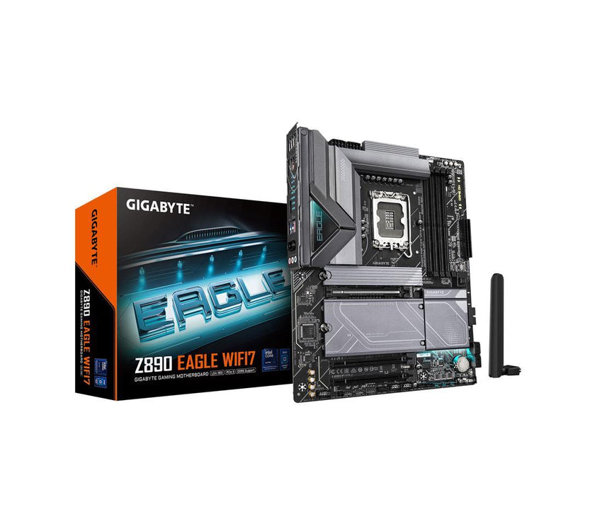 GIGABYTE Z890 EAGLE WIFI7 Ultra Core (Series 2) LGA 1851, ATX, DDR5, 4x M.2, PCIe 5.0, USB4, WIFI7, 2.5GbE LAN, EZ-Latch