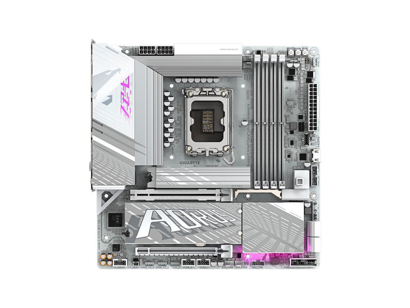 GIGABYTE Z890M AORUS ELITE WIFI7 ICE Ultra Core (Series 2) LGA 1851, ATX, DDR5, 3x M.2, PCIe 5.0, Thunderbolt 4, WIFI7, 2.5GbE LAN, EZ-Latch