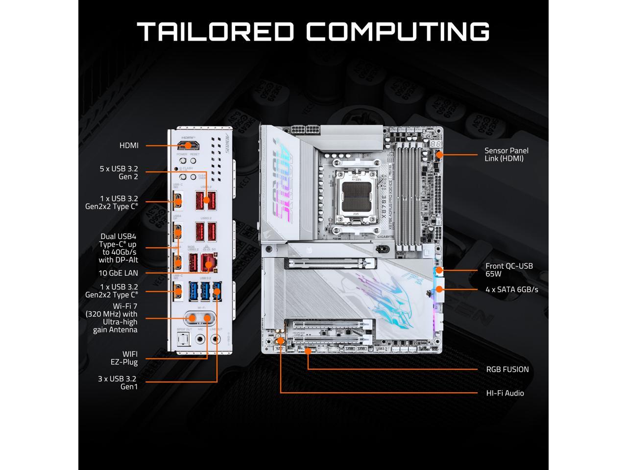 GIGABYTE X870E AORUS PRO X3D ICE AM5 AMD X870E ATX Motherboard