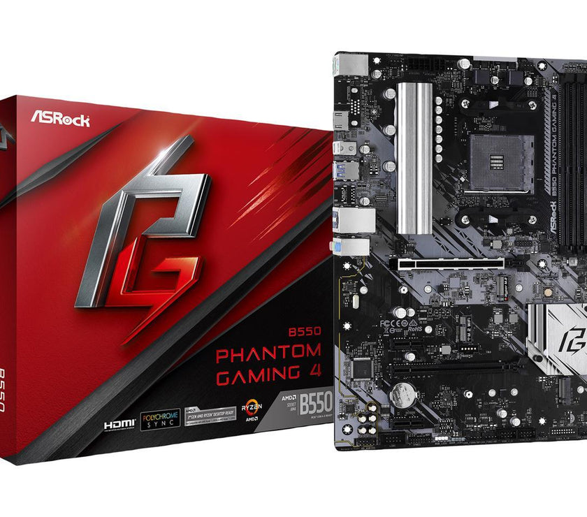 ASRock B550 Phantom Gaming 4 AM4 AMD B550 SATA 6Gb/s ATX AMD Motherboard