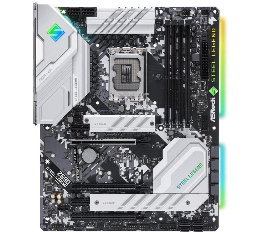 ASRock Z690 Steel Legend LGA 1700 (14th,13th,12th Gen) Intel Z690 SATA 6Gb/s DDR4 ATX Intel Motherboard