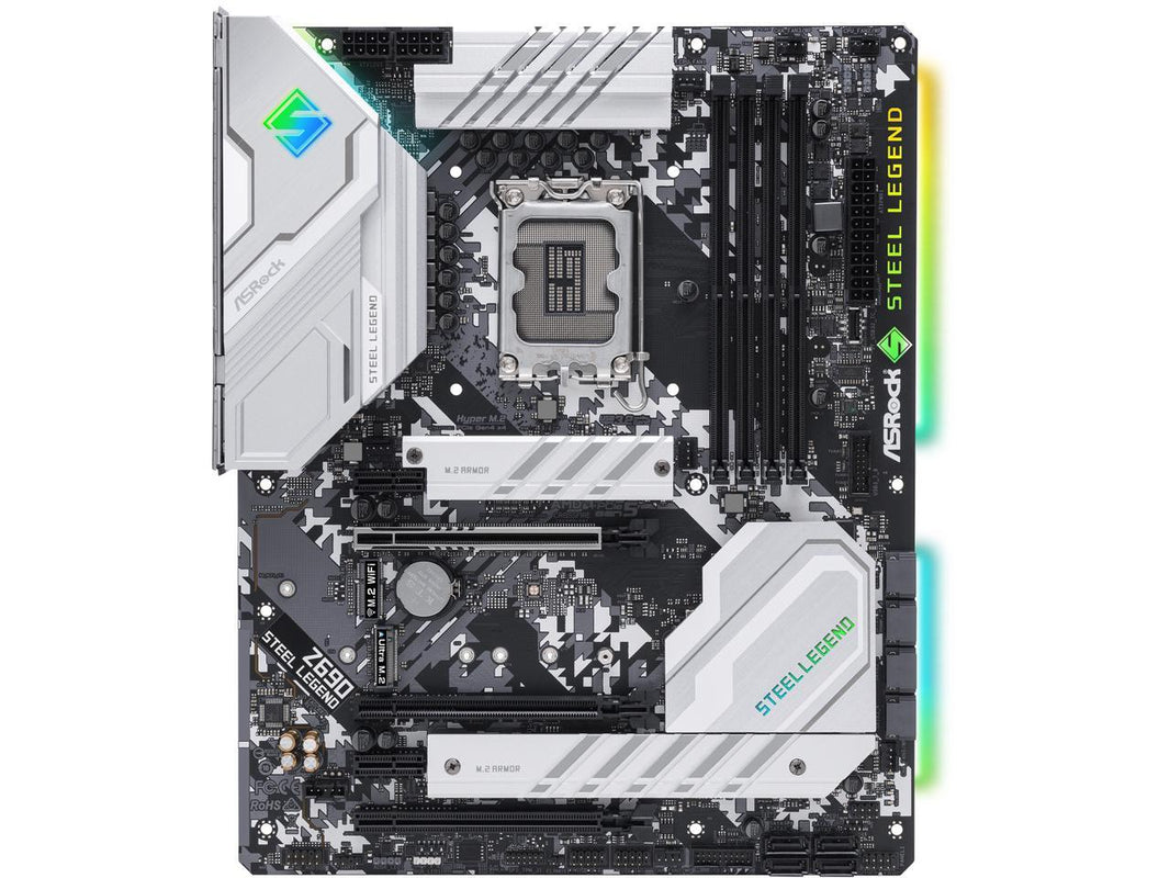 ASRock Z690 Steel Legend LGA 1700 (14th,13th,12th Gen) Intel Z690 SATA 6Gb/s DDR4 ATX Intel Motherboard