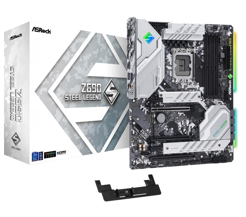 ASRock Z690 Steel Legend LGA 1700 (14th,13th,12th Gen) Intel Z690 SATA 6Gb/s DDR4 ATX Intel Motherboard