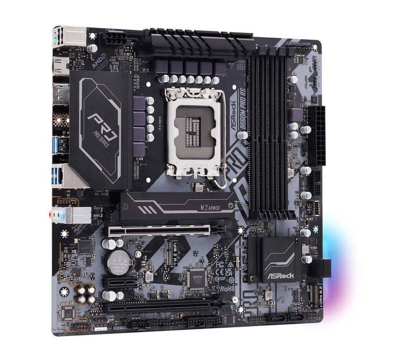 ASRock B660M PRO RS LGA 1700 Intel B660 SATA 6Gb/s DDR4 Micro ATX Motherboard