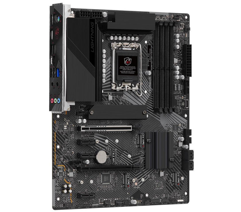 ASRock Z790 PG Lightning Intel LGA1700 (14th,13th,12th Gen) ATX Motherboard, 4 slots DDR5, PCIE 5.0 x16,  Quad Hyper M.2 slots, 2.5Gb Lan, 7.1 Nahimic Audio, Front USB3.2 Gen2X2 Type_C, 14+1+1 Power Phase