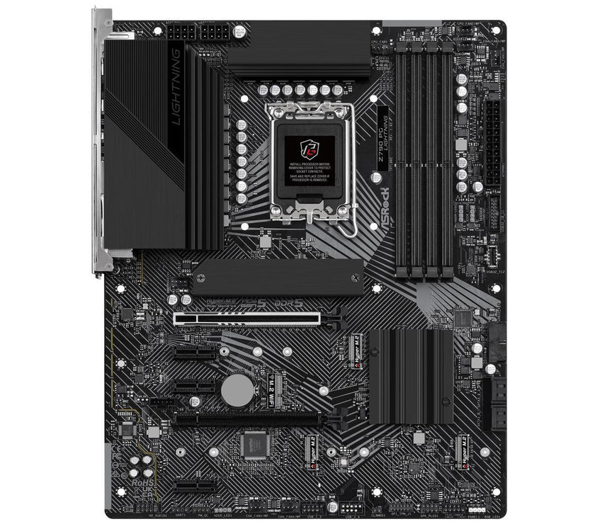 ASRock Z790 PG Lightning Intel LGA1700 (14th,13th,12th Gen) ATX Motherboard, 4 slots DDR5, PCIE 5.0 x16,  Quad Hyper M.2 slots, 2.5Gb Lan, 7.1 Nahimic Audio, Front USB3.2 Gen2X2 Type_C, 14+1+1 Power Phase