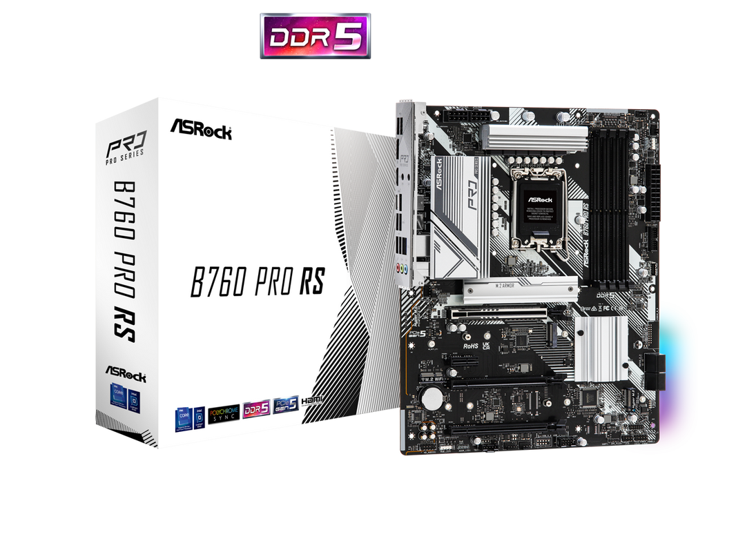 ASRock B760 Pro RS LGA 1700 DDR5 ATX Motherboard