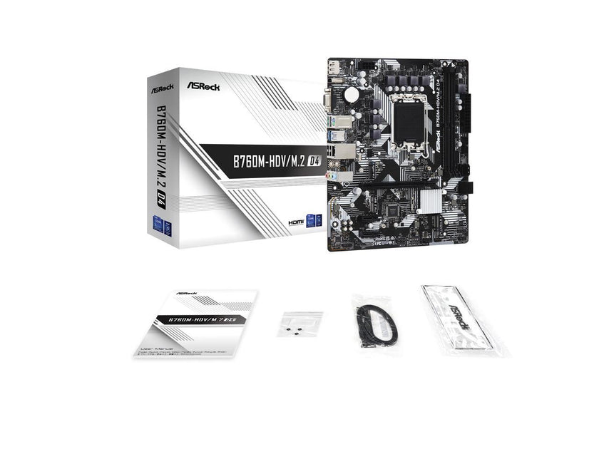 ASRock B760M-HDV/M.2 LGA 1700 DDR4 Micro ATX Motherboard